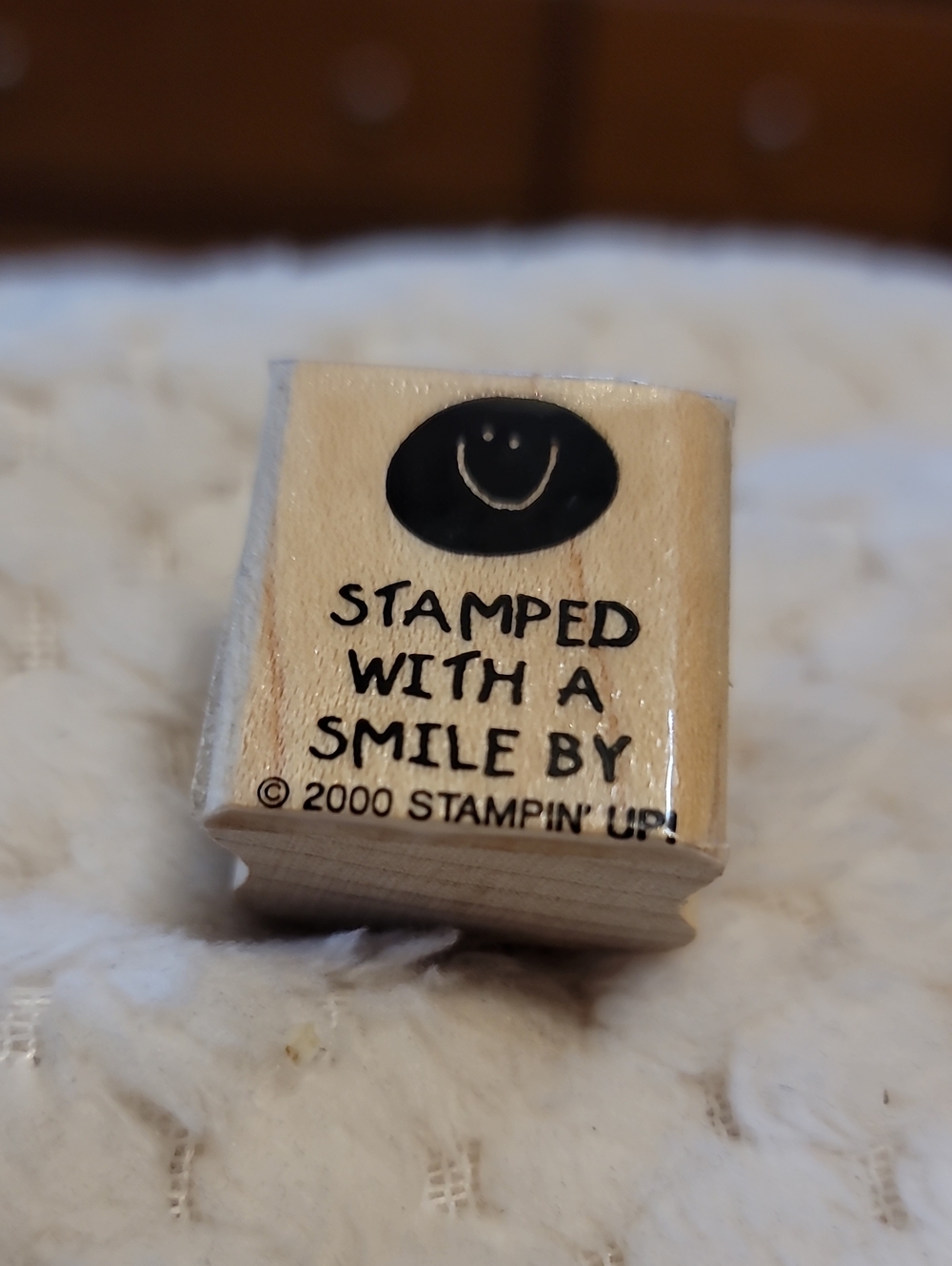 Stamped With A Smile Wooden Rubber Stamp